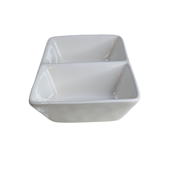 Rae Dunn Artisan Collection Ceramic Divided Dish With Gold Lips & Muah Text - Picture 4 of 7